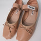 Miu Miu Leather Ballet Flats (Nude/Pink)