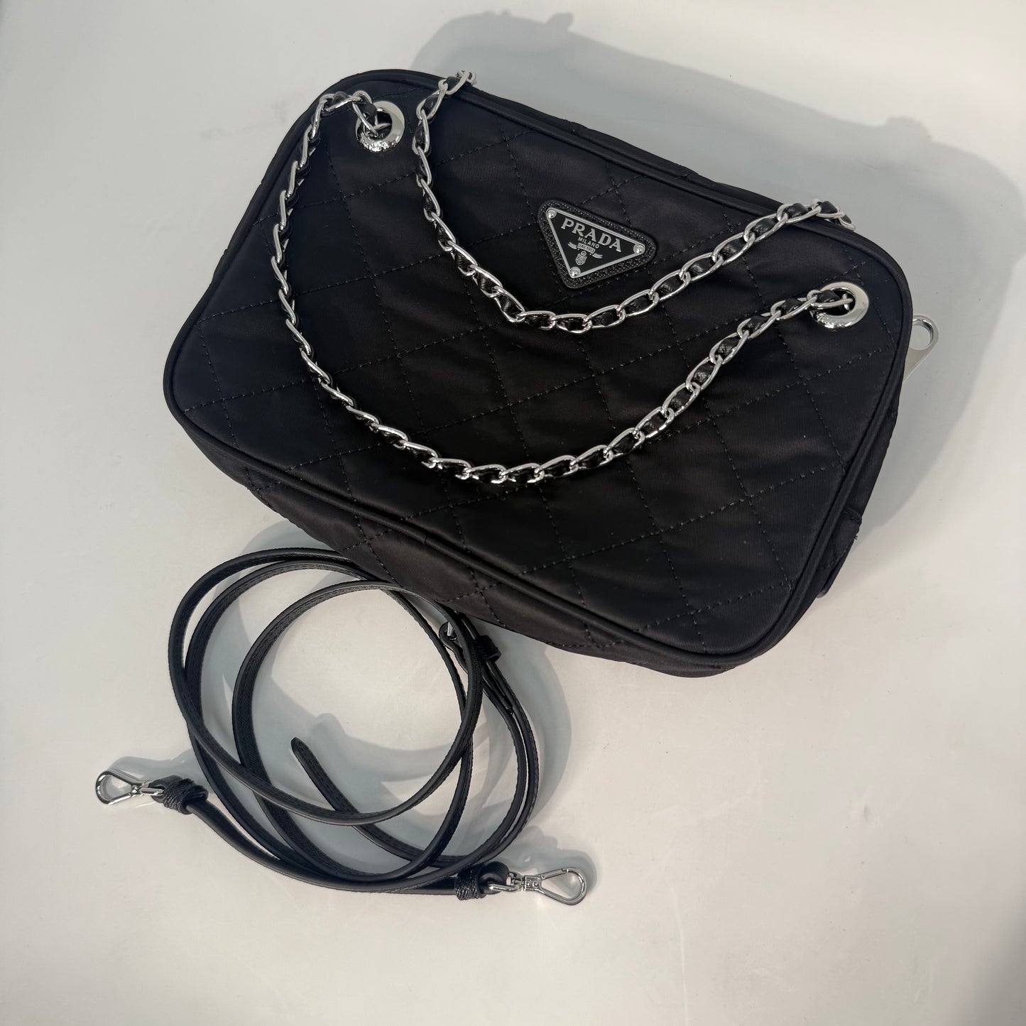 Prada Tessuto Impuntu Quilted Crossbody Bag
