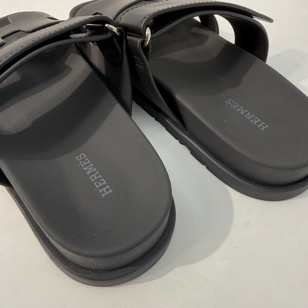 Hermes Chypre Black Sandals