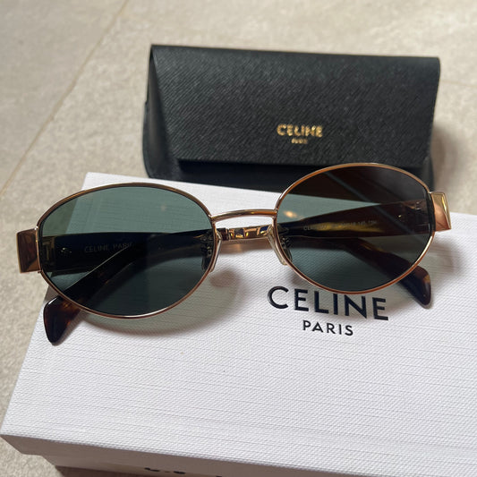 Celine Sunglasses (6.0) Gold/Green