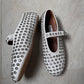 Alaia Crystal Flats (white)