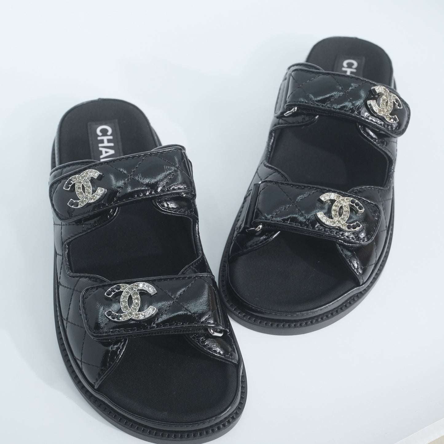 Chanel Patent Dad Sandals