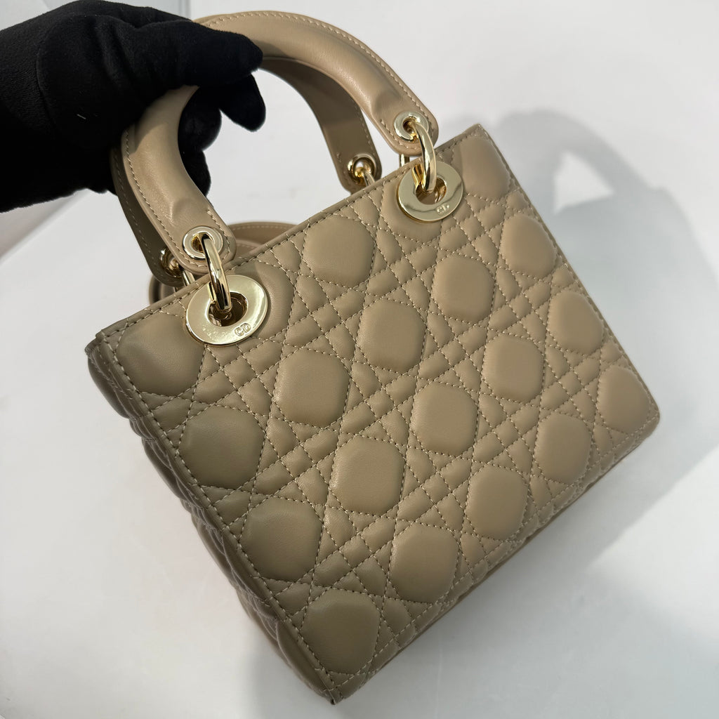 Lady Dior Cannage Taupe Crossbody
