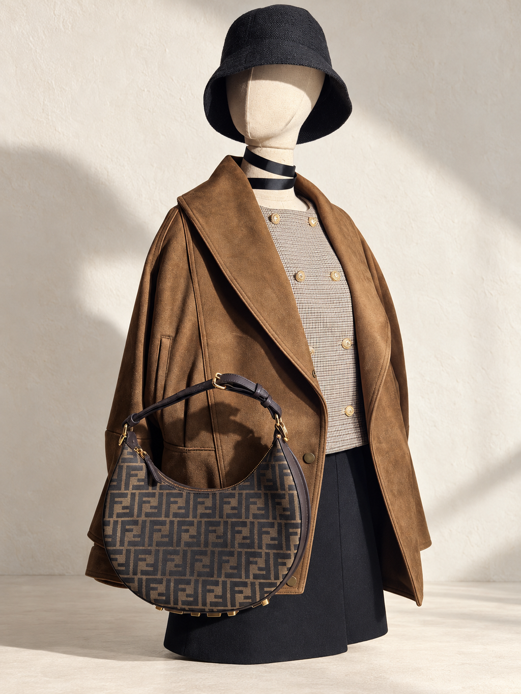 Fendigraphy Crossbody Baguette
