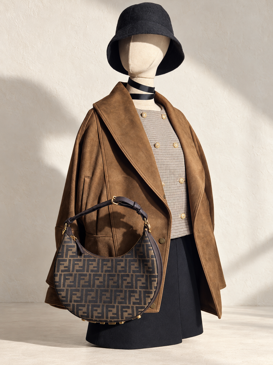 Fendigraphy Crossbody Baguette