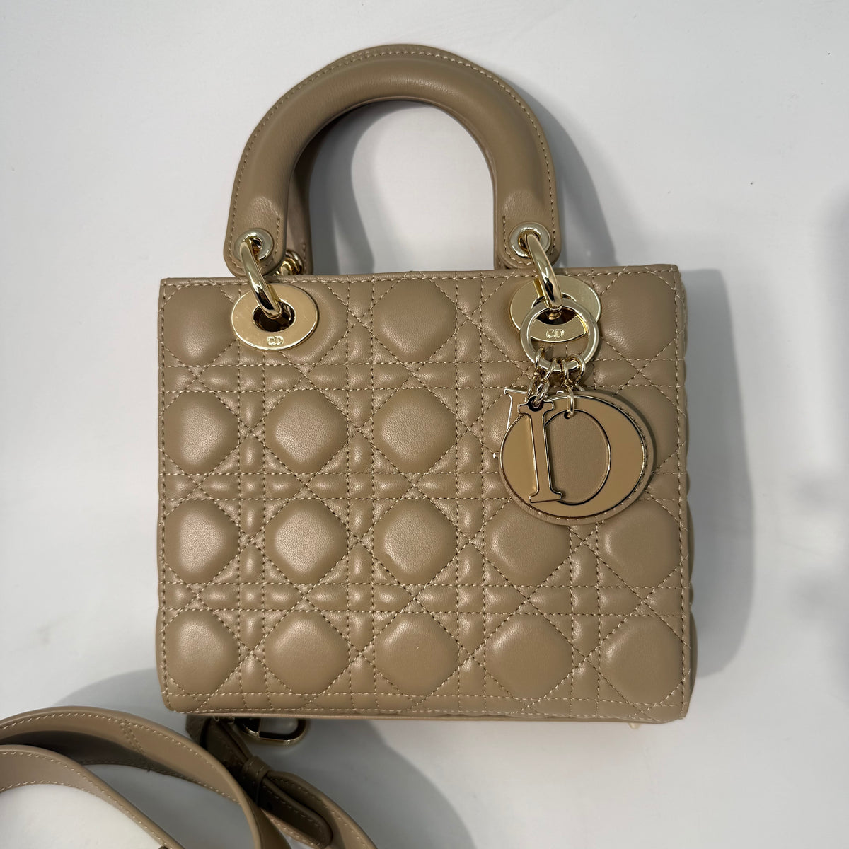 Lady Dior Cannage Taupe Crossbody