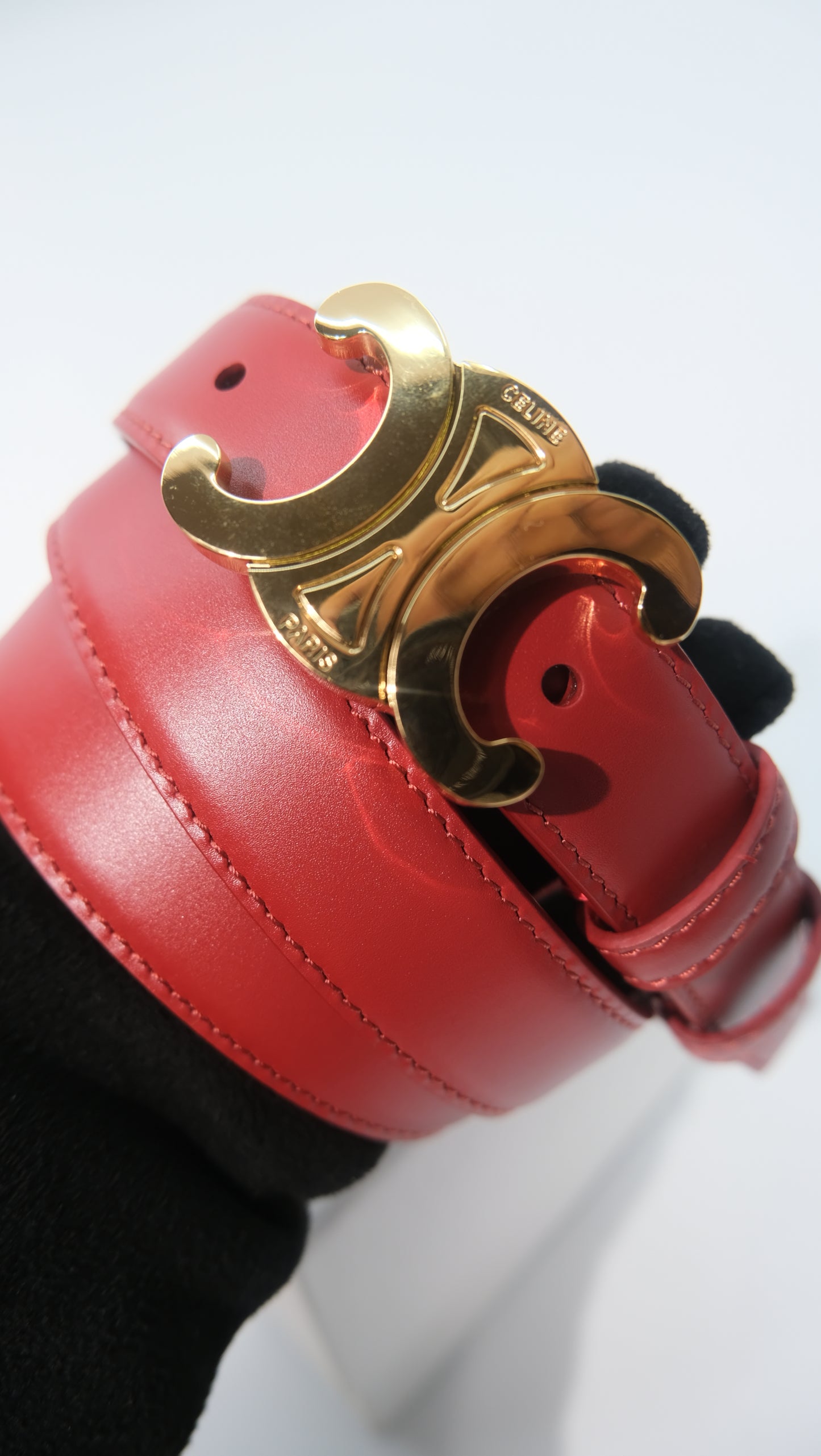 Celine Triomphe Belt (Red)