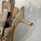 Christian Dior Lace Gold Kitten Heels