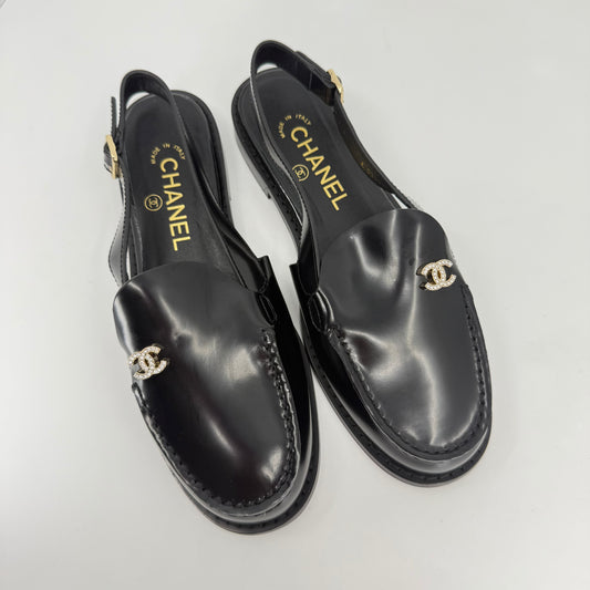 Chanel Patent Wide Slingback