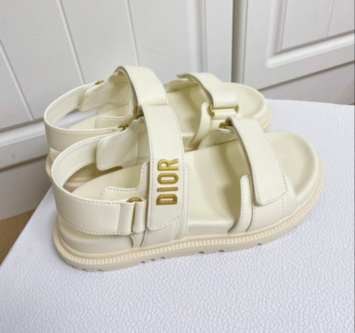 Christian Dior Dad Sandals White with Strap