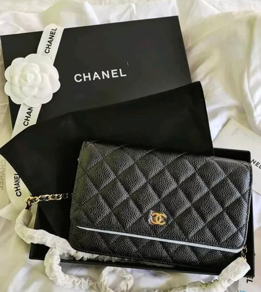 Chanel Wallet on Chain Caviar GHW