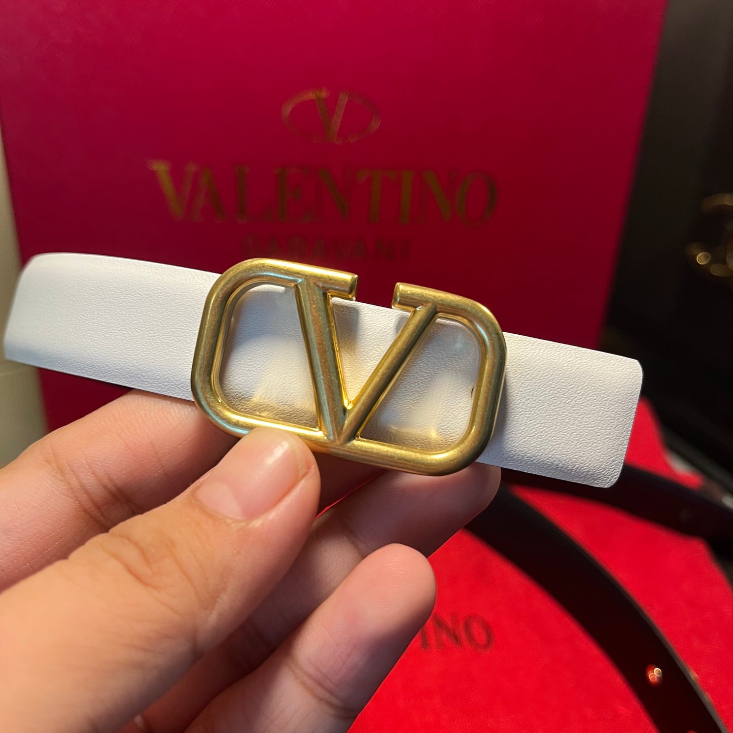 Valentino Garavani VLogo White Belt