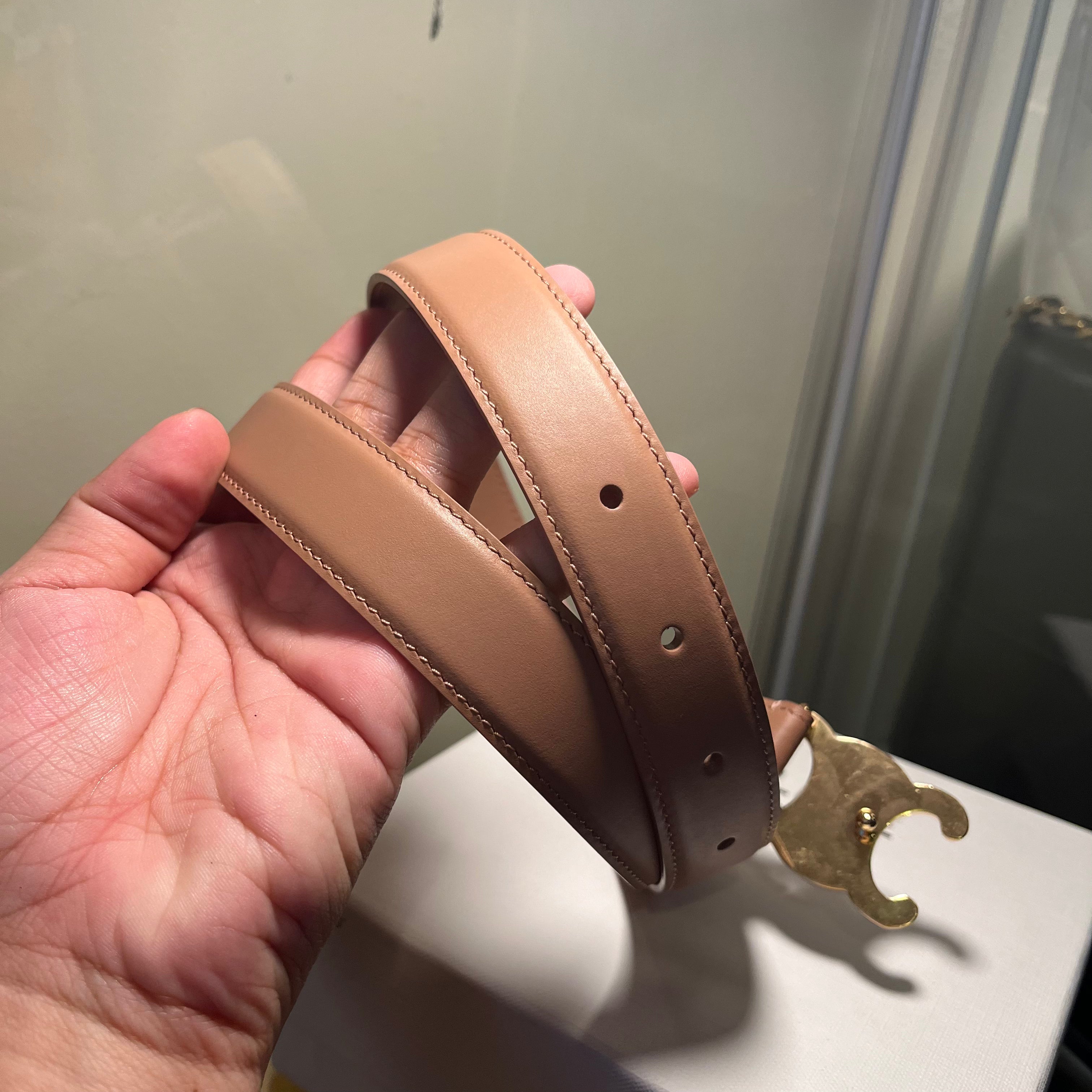 Celine Triomphe Belt Old Rose