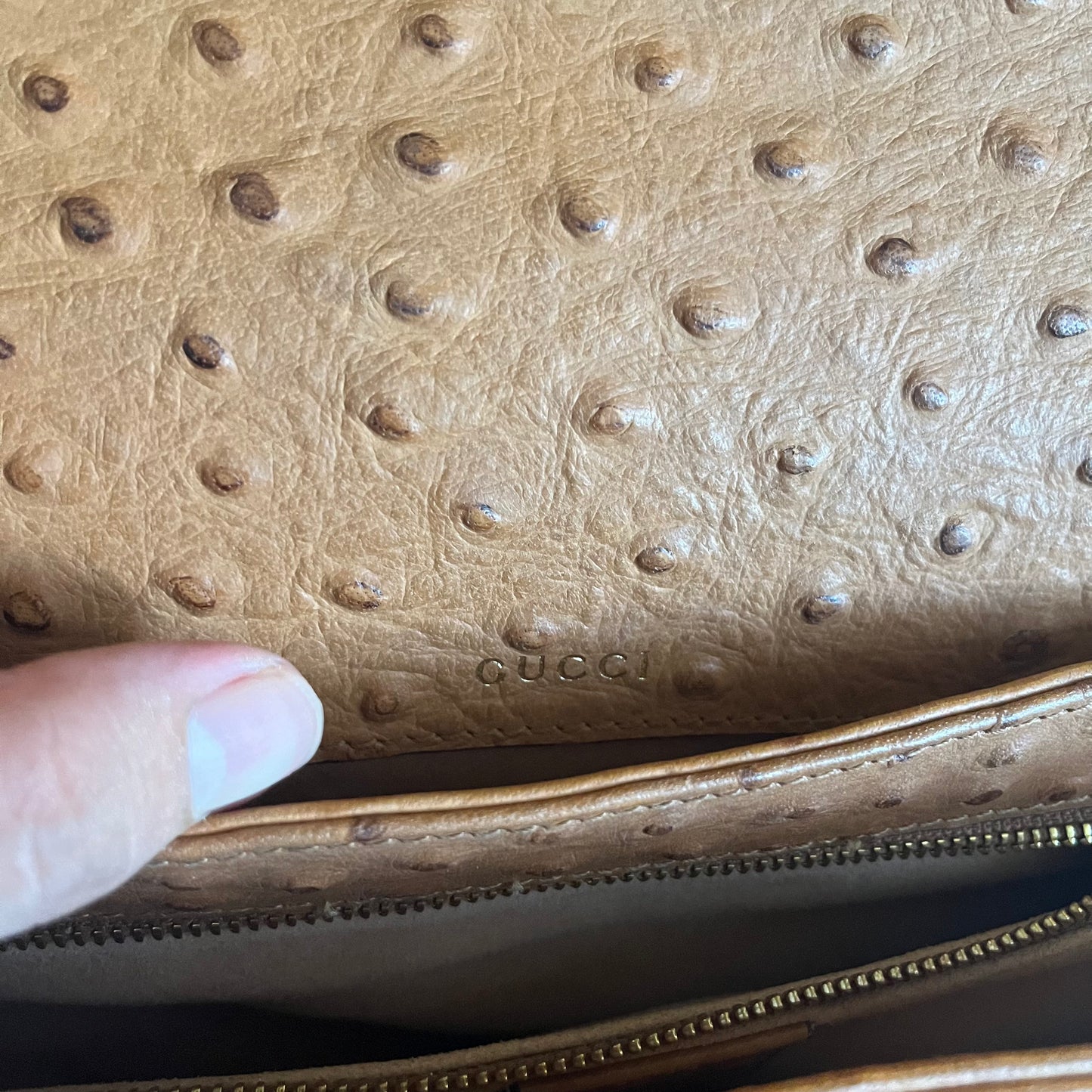 Gucci Horsebit Ostrich Crossbody