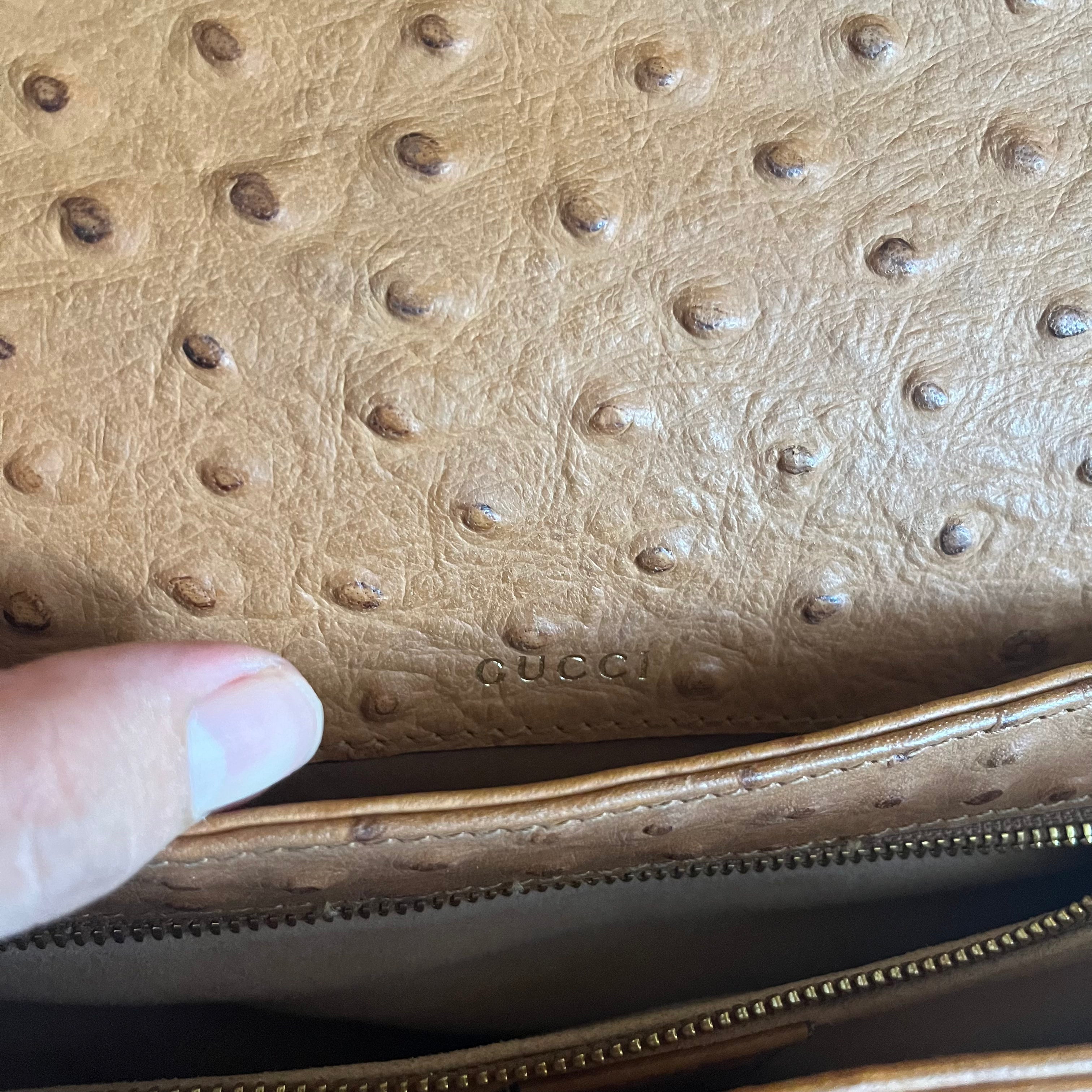 Gucci Horsebit Ostrich Crossbody