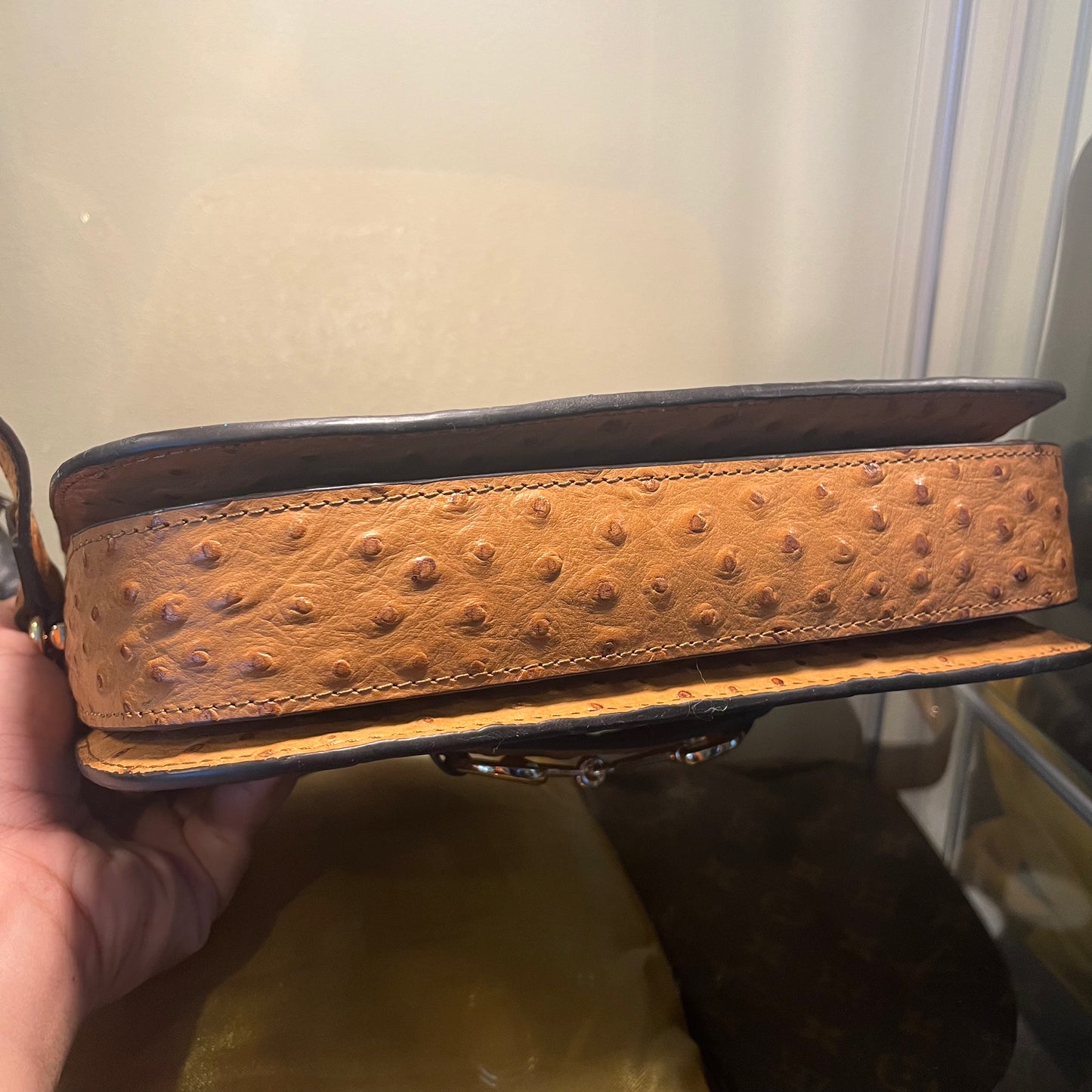 Gucci Horsebit Ostrich Crossbody