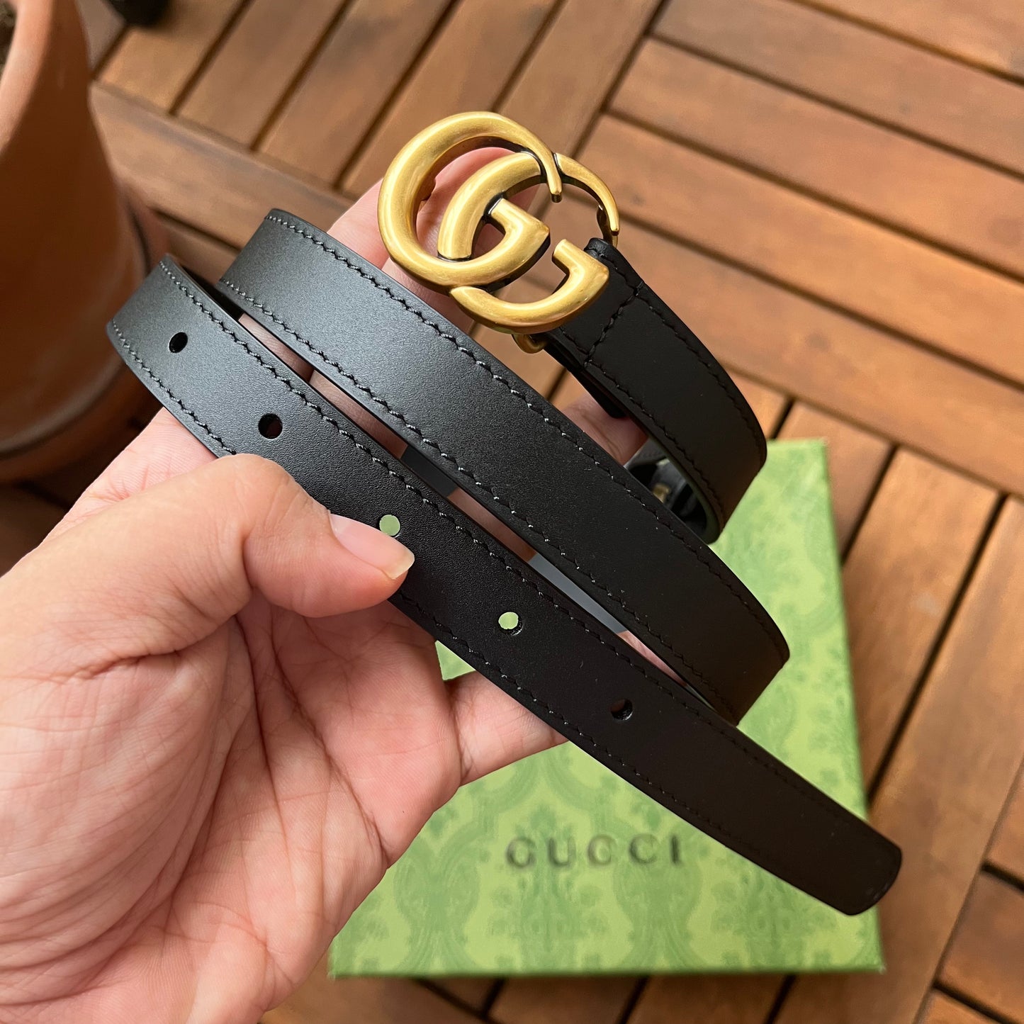 Gucci GG Marmont Belt Black 2cm