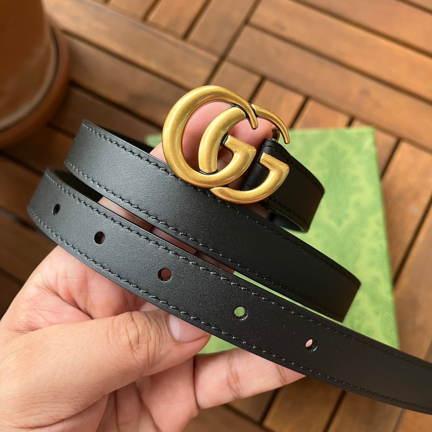 Gucci GG Marmont Belt Black 2cm