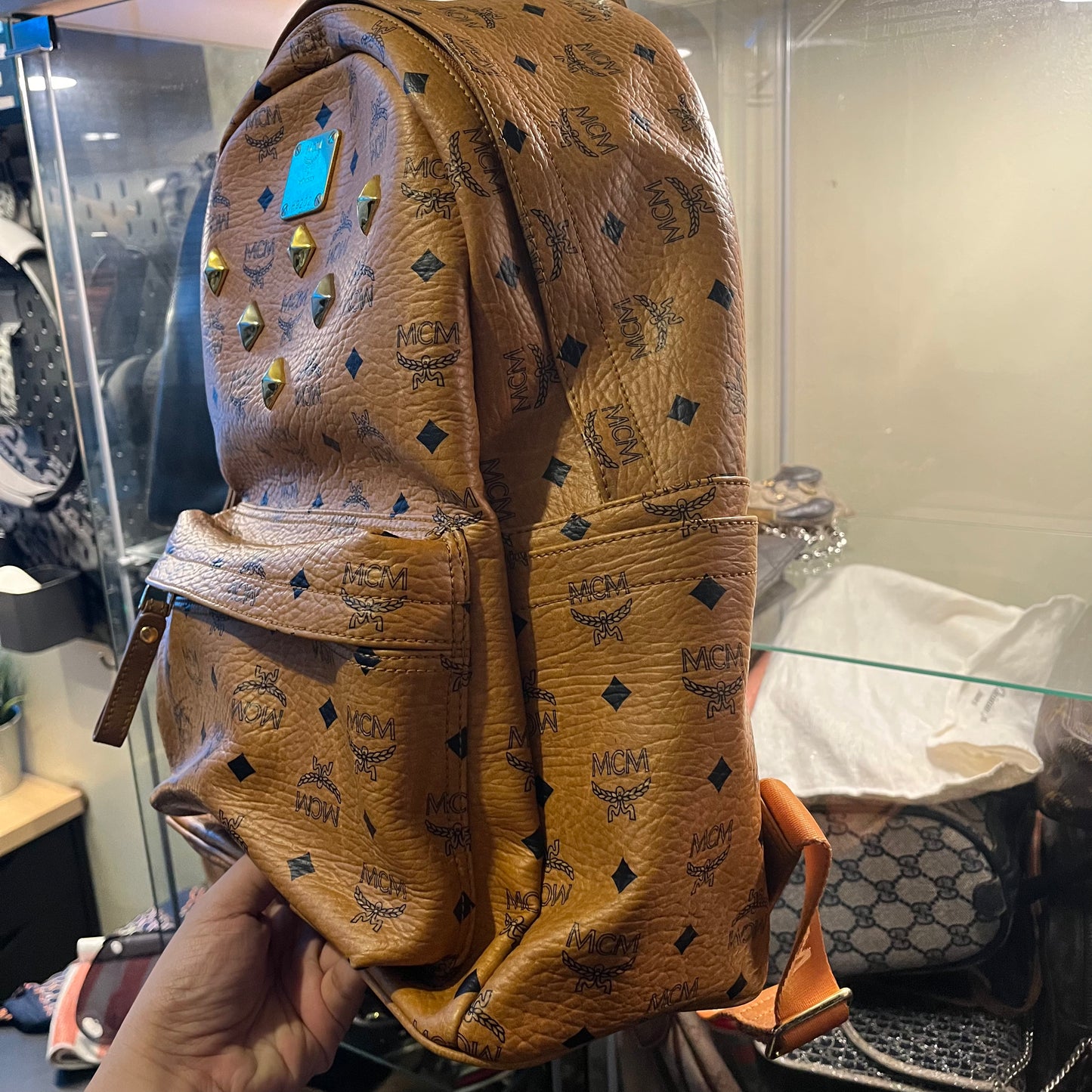 MCM Studded Backpack
