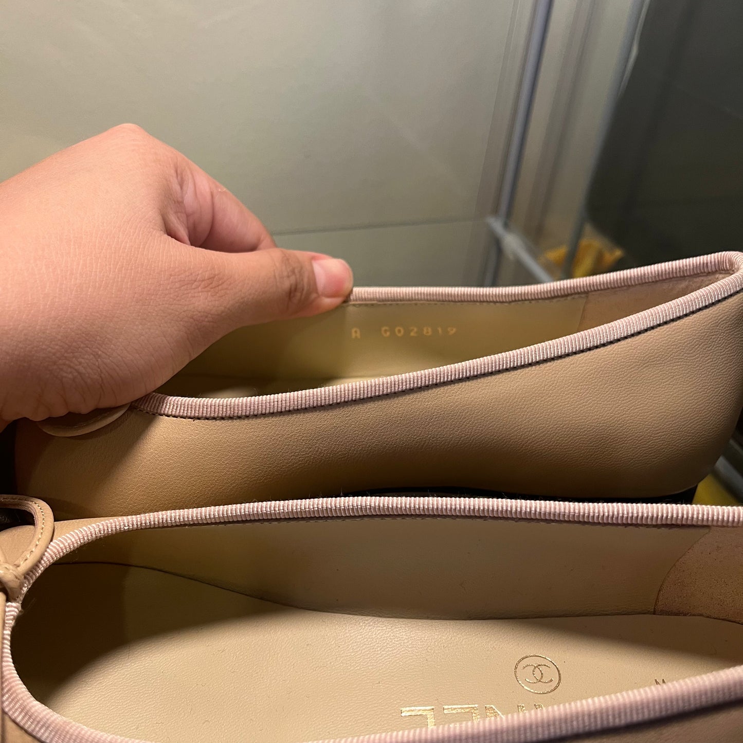Chanel Ballet Nude/Black Captoe 35