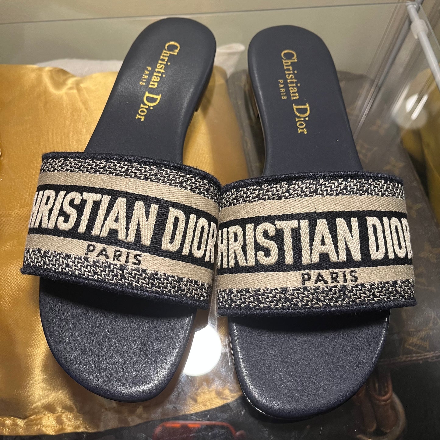 Christian Dior Dway Flats Navy Blue