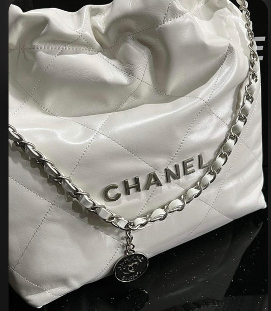 Chanel Quilted White Tote