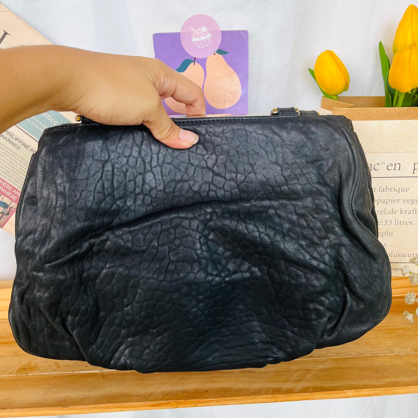 F3ndi Chain Leather Bag