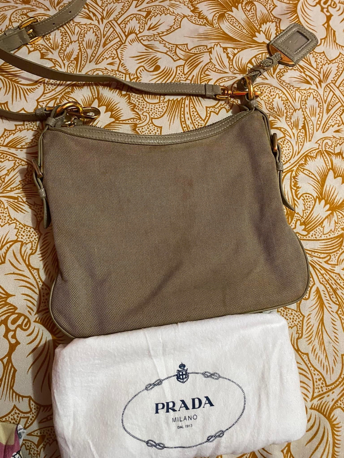 Prada Canvas Jacquard Crossbody