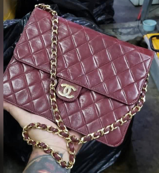 Chan3L Quilted Maroon Crossbody