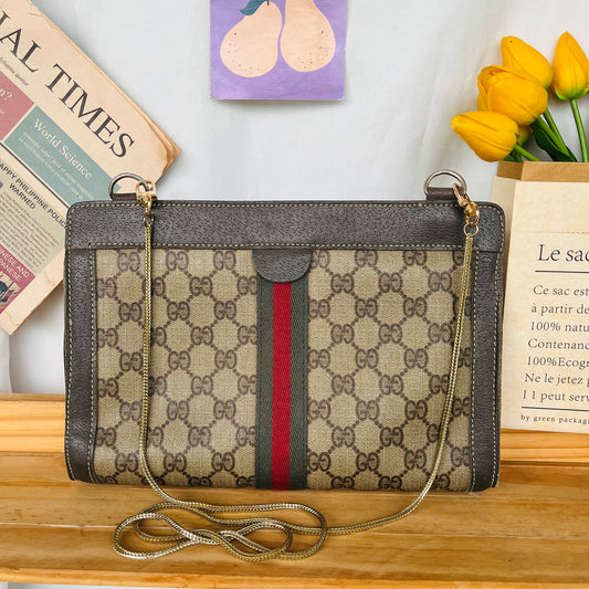 Gucc! Web Clutch/Crossbody