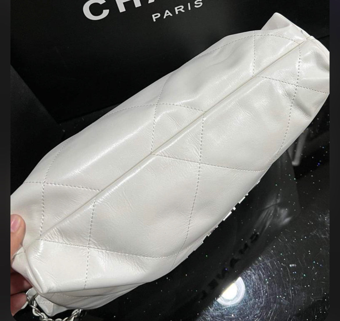 Chanel Quilted White Tote