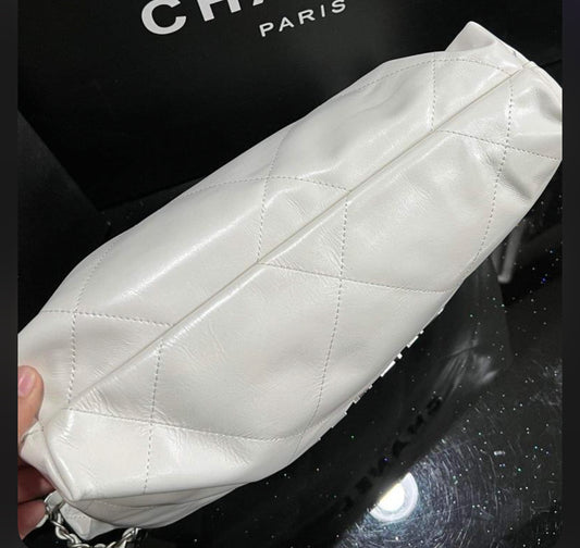 Chanel Quilted White Tote
