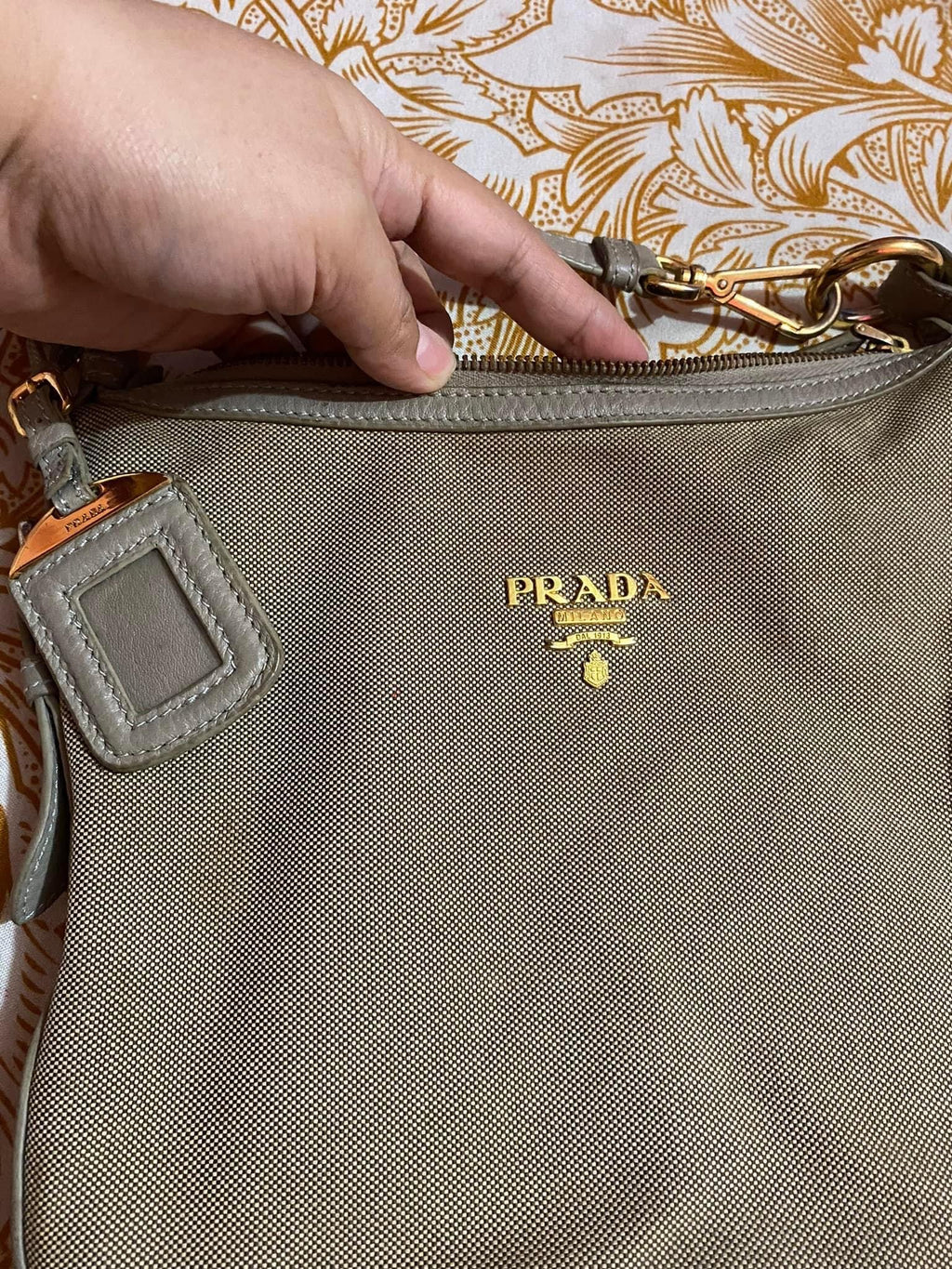 Prada Canvas Jacquard Crossbody