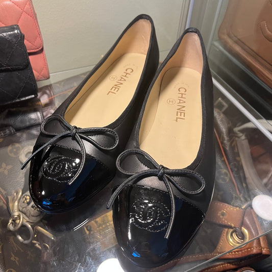 Chanel Ballet Black/Black Captoe