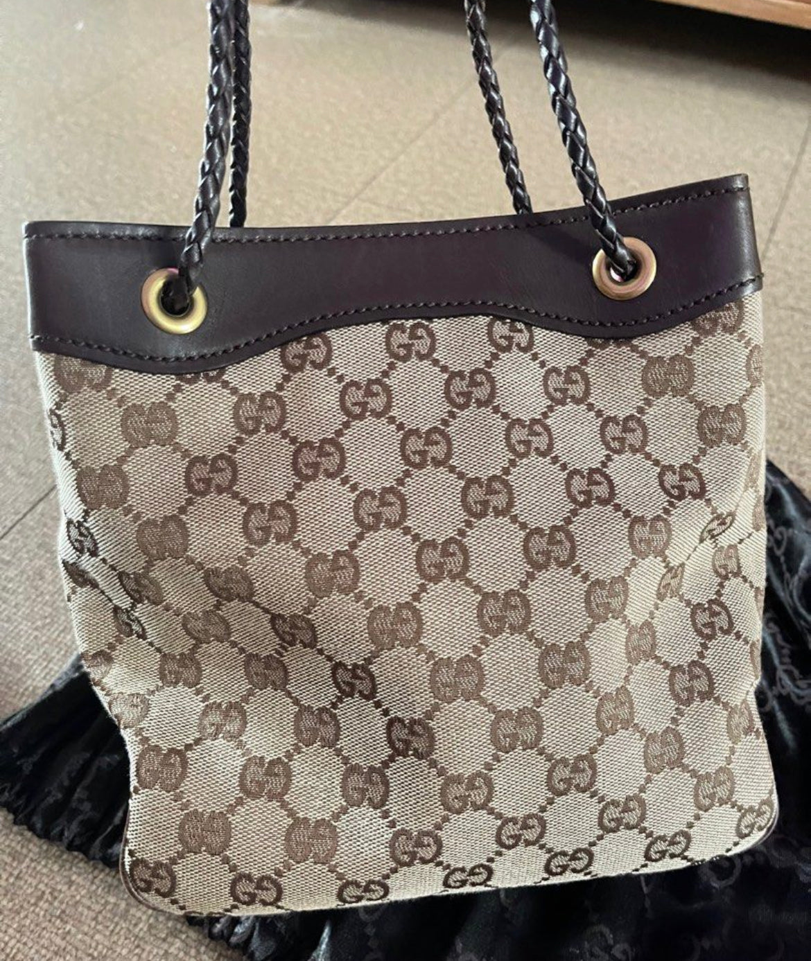 Gucci Braided Canvas Tot