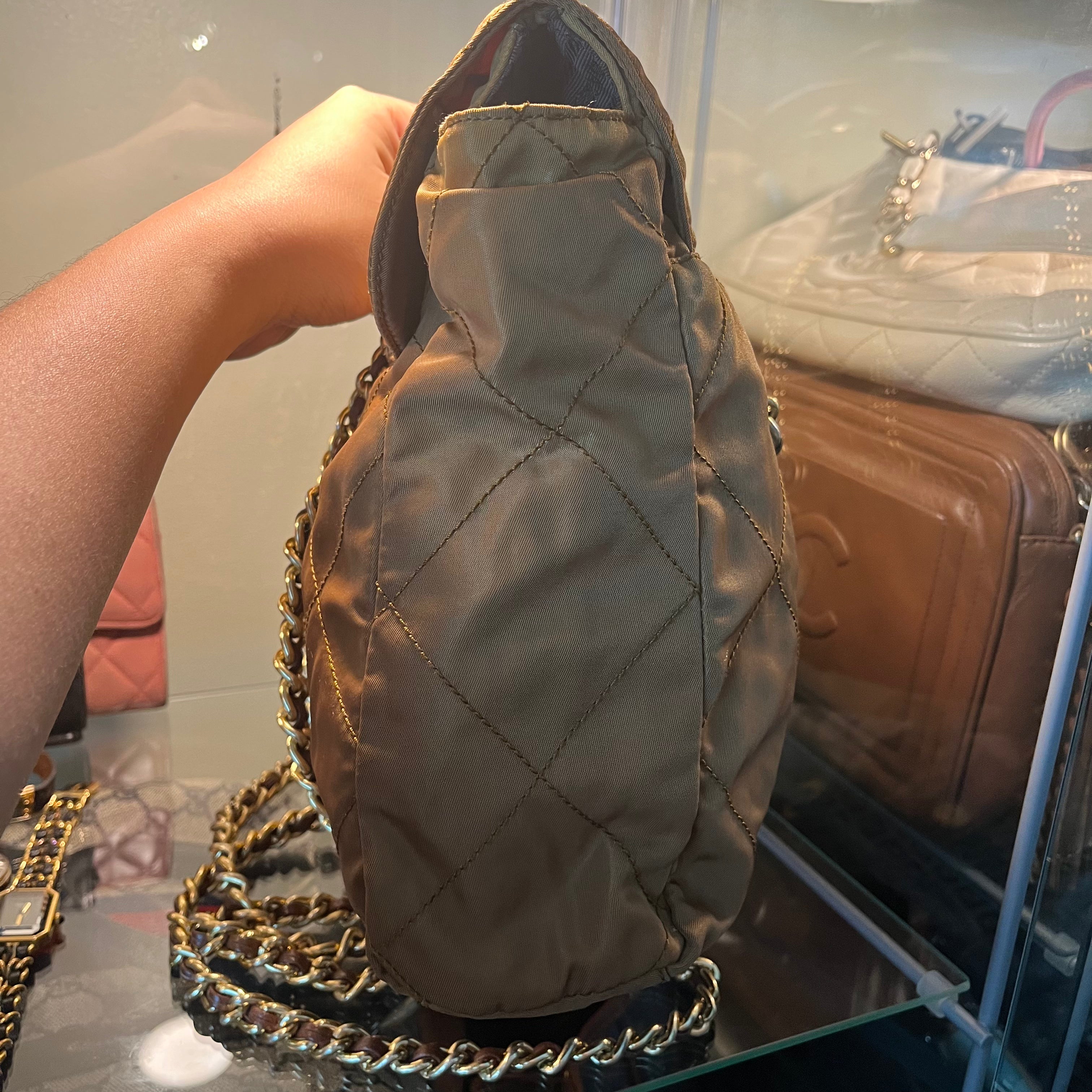 Prada Quilted Chain Milk Tea