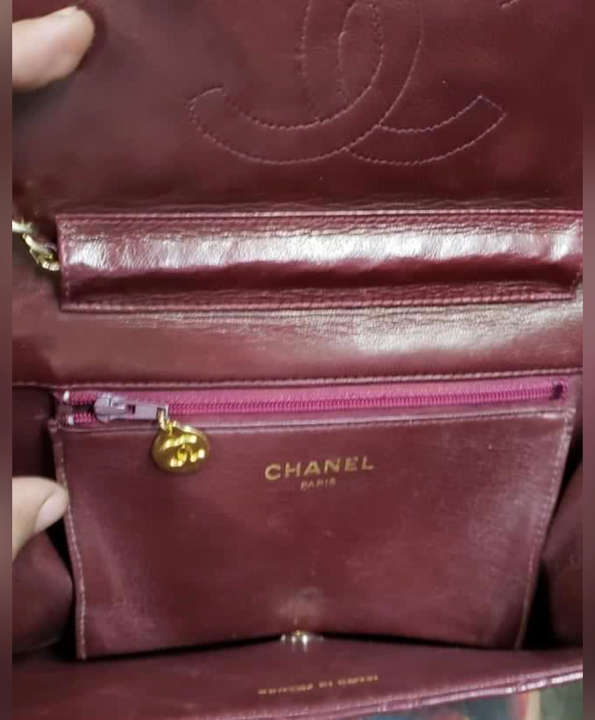 Chan3L Quilted Maroon Crossbody