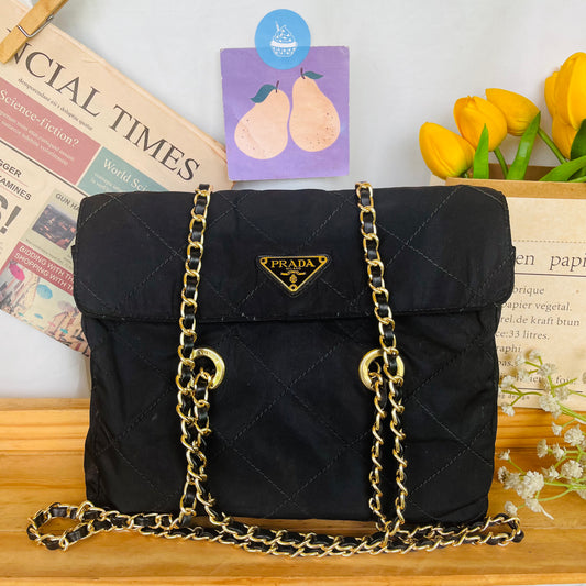 Pr@da Chain Quilted Sling