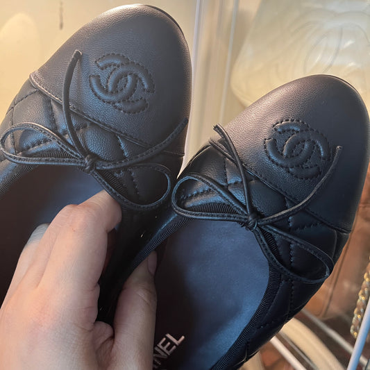 Chanel Quilted Ballet Black