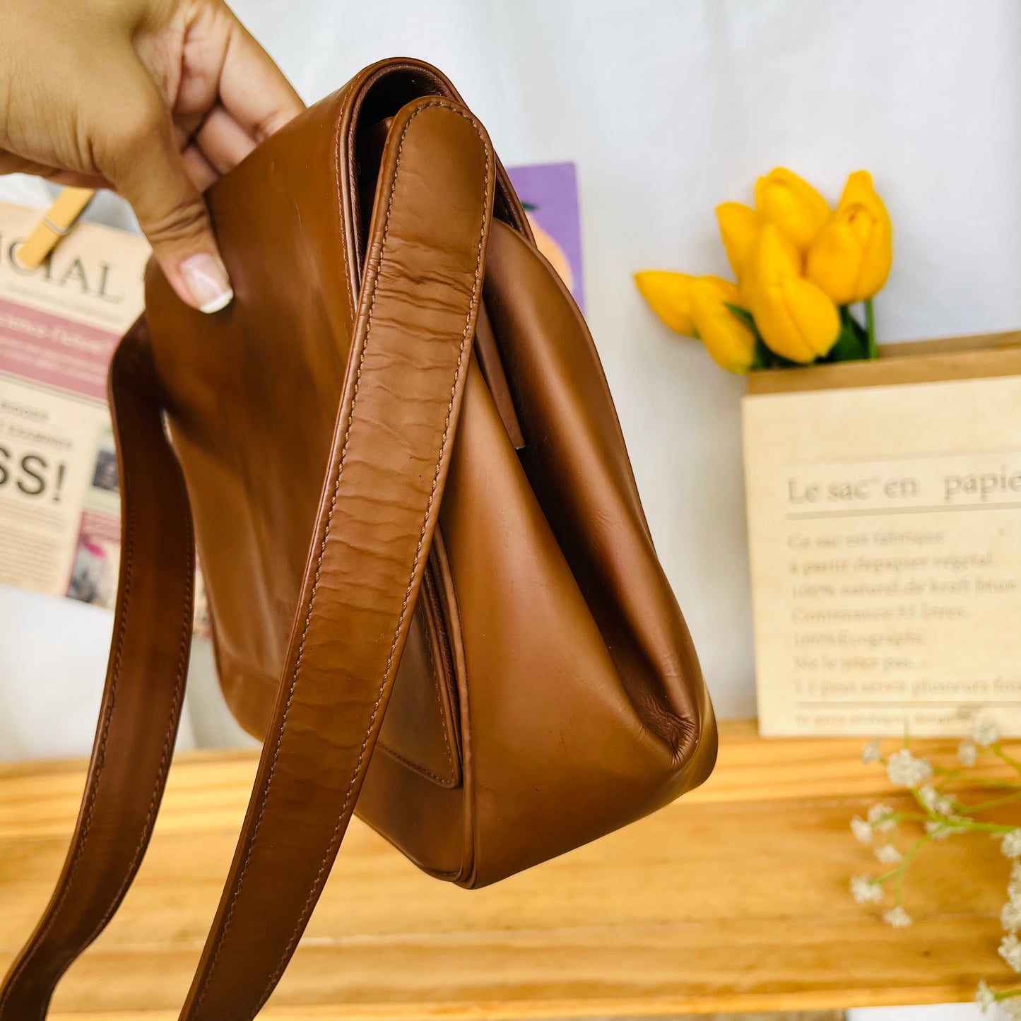Pr@da Brown Vintage Baguette