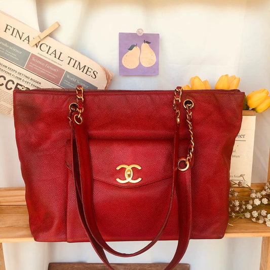 Vintage Ch@n3L Caviar Tote