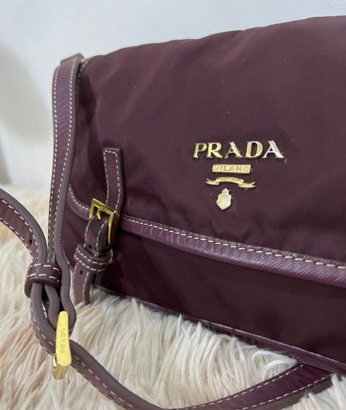 Prada Maroon Tessuto Crossbody